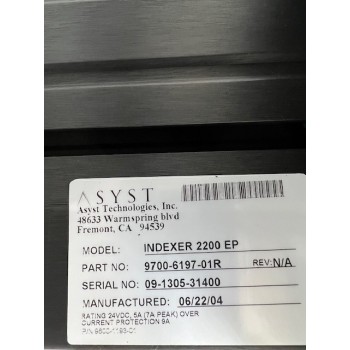 Asyst 9700-6197-01R INDEXER 2200 EP